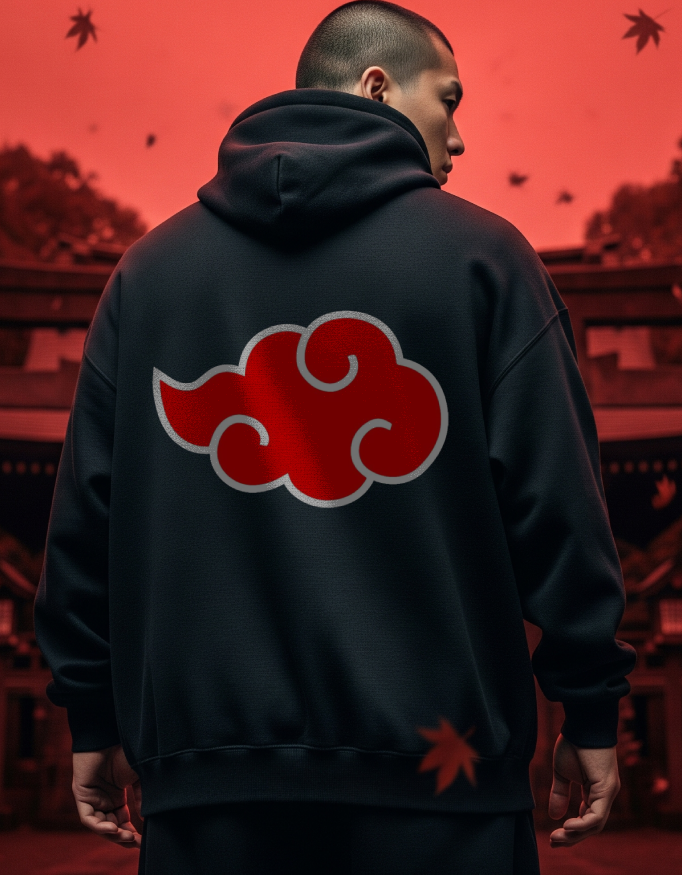 Unisex Oversized Hoodie: Red Cloud