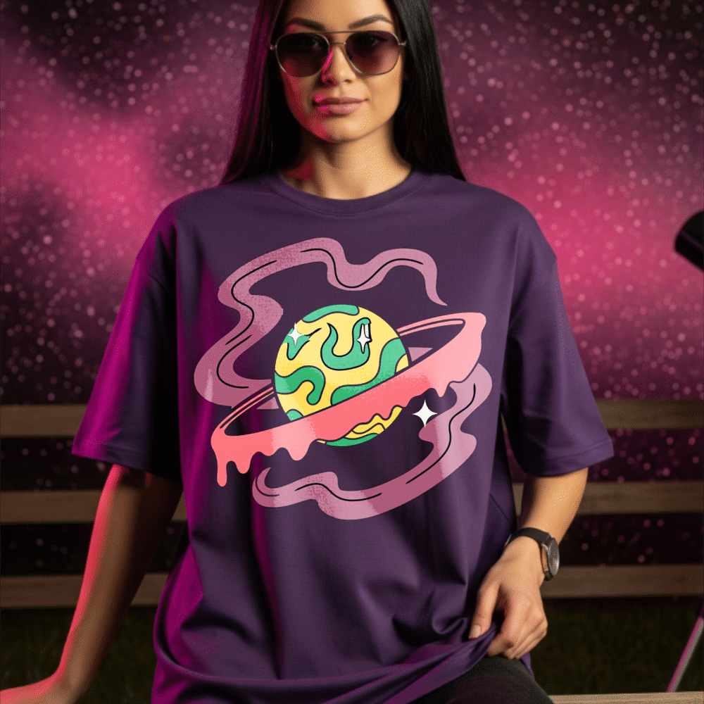 Women's Oversized Classic T-Shirt: Star Saturn