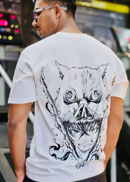 Afnan wearing Inosuke tee